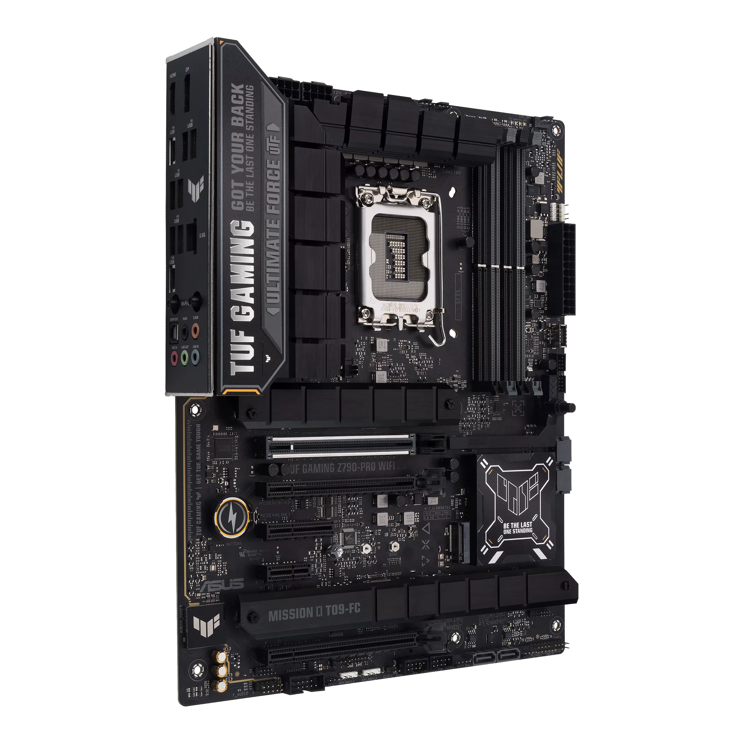 مادربرد ASUS TUF GAMING Z790-PRO WIFI از نمای زاویه‌دار